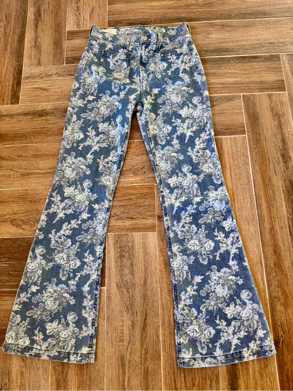 Gap C LoveShackFancy High Rise Floral 70’s Flare Jeans